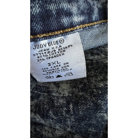 Judy Blue Jeans distressed ripped acid wash retro destroyed blue denim 3X / 20W - Picture 10 of 15